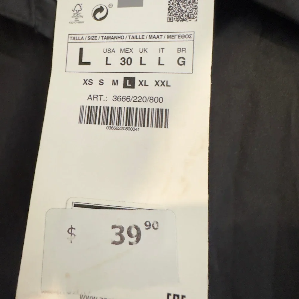 Zara Womens Black Satin Finish Button Down Shirt Long Sleeve Blouse 3666/220 L - Picture 3 of 4